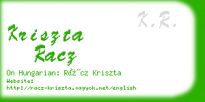 kriszta racz business card